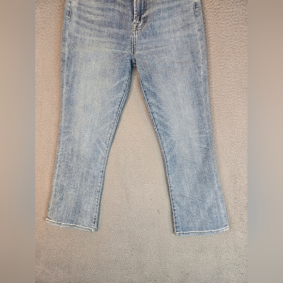 7 For All Mankind Womens High Waist Denim Jeans Sz 27 Slim Kick Light Blue - Picture 3 of 14